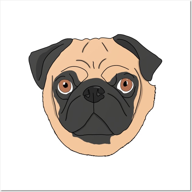 Pug face Wall Art by AMCArts